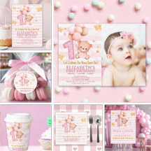 Beary Sweet First Birthday | Pink Boho Bear Girl