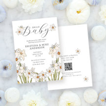 Whimsical Spring Daffodil Hello Baby Shower