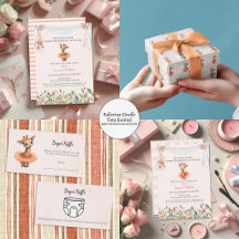 Ballerina Giraffe Tutu Excited Baby Girl Shower