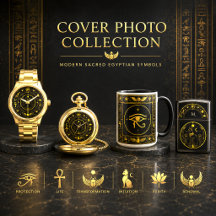 Modern Sacred Egyptian Symbols Black & Gold