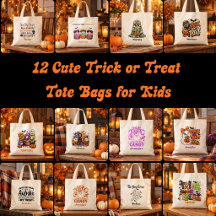 12 Cute Trick or Treat  Tote Bags for Kids