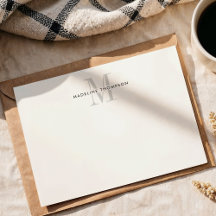 Modern Grey Monogram School Office Business