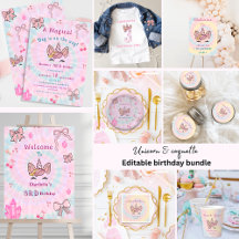 Coquette Bow Unicorn Birthday