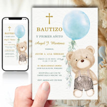 Bautizo Niño Osito Personalizado