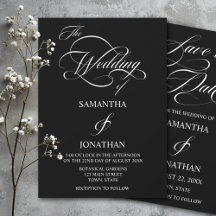 Elegant Black and White Calligraphy Wedding