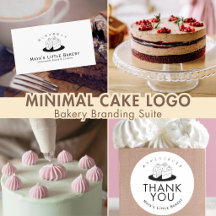 Minimal Cute Cake Logo Bakery Branding Suite