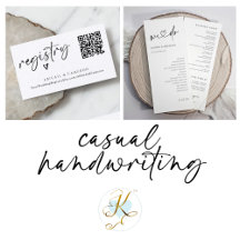 Simple Modern Casual Handwriting Wedding Bridal
