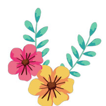 Pink & Yellow Modern Abstract Floral