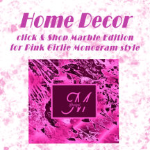 Elegant Pink Marble bold Monogram Typography