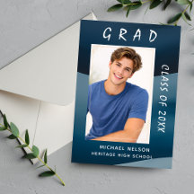 Modern Ocean Blue Graduation Collection