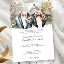 Two Grooms Gay Wedding Invitations