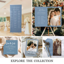 Dusty Blue Save The Date & Wedding Collection