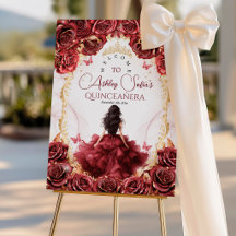 Burgundy Red Gold Princess Quince Sweet 16 Suite
