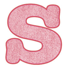 Pink and white glitter S letter
