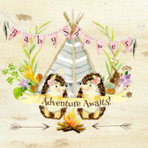 BOHO Hedgehog Teepee Girl Baby Shower Collection