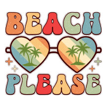 Retro Beach Sunset