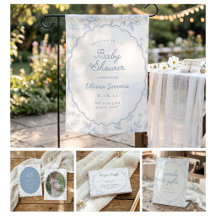 Dusty Blue Vintage French Floral Baby Shower