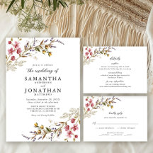 Modern Elegant Fall Wildflowers Wedding Collection