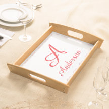 Monogram with Name Bright Red Kitchen Set