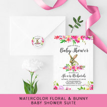 Woodland Bunny Rabbit Floral Baby Shower