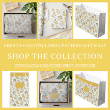 French Country Lemon Pattern Giftwrap Collection
