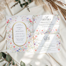 Watercolor Floral Spring Pastel Wedding