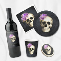 Gothic Skull Roses Halloween Party Supplies