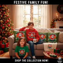 Funny Grumpy Santa Christmas with Retro Sunset