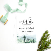 Green Watercolor Forest Save The Date