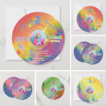 Vinyl Record Birthday Invitations
