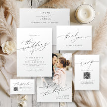 Minimalist Modern Chic Script Wedding