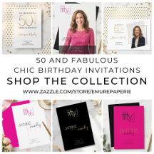 50 and fabulous Chic Birthday Invitations