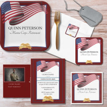 Burgundy Red United States Military Retirement