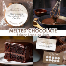 Melted Chocolate Watercolor Bakery Branding Suite