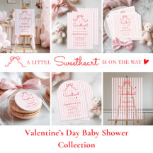 Little Sweetheart Bow Pink Valentine's Baby Shower