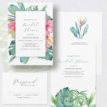 Tropical Bridal Shower Invitations 