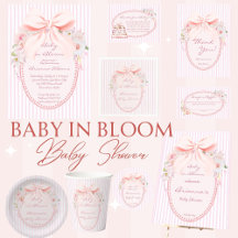 Baby in bloom vintage pastel pink stripes baby