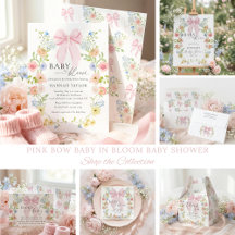 Pink Bow Baby in Bloom Baby Shower