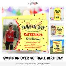 Swing On Over Softball Birthday