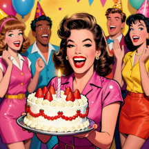 Fun Retro Pop Art Style Mid-Century Surprise Party