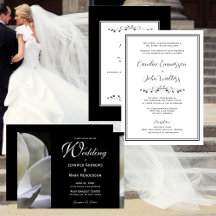 Elegant Black and White Wedding Invitations