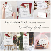 Beautiful Red White Rose Floral Wedding Suite