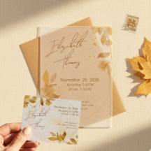 Golden Autumn Botanic Wedding Stationary Products 