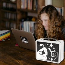 Monogram Cute Doodle Dog with stars