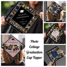 Photo Collage Graduation Cap Toppers