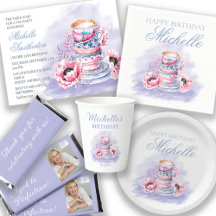 PURPLE AND PINK TEA PARTY BIRTHDAY