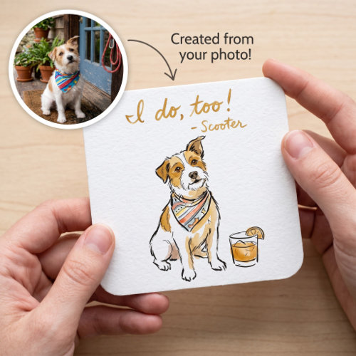 Coaster (Square) - Before/After: the personalized paper coaster with your pet's portrait