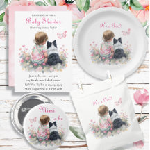 Girl's Pink Baby Shower Dog Themed