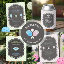 Dinks & Drinks Pickleball Birthday Party Set