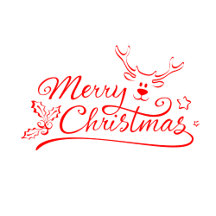 Red Christmas Lettering & cute Doodles